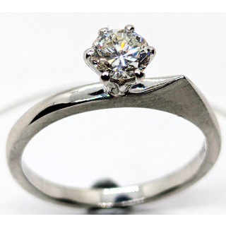 Brillant Ring Weißgold 750/- (18Kt.) Brillant 0,51ct. tw/vsi